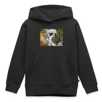 Vogelspinne im Netz - Kinder Premium Organic Hoodie - Schwarz - Vorne - AI Model Kid Male (0cm)