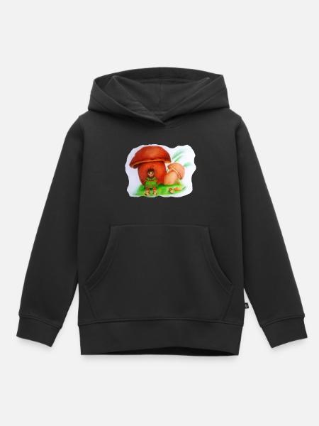 Waldtroll Märchen Pilz - Kinder Premium Organic Hoodie - Schwarz