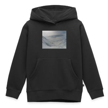 Streetwear POUDREUSE - Sweat Premium à capuche enfant bio - noir - Devant - AI Model Kid Male (0cm)