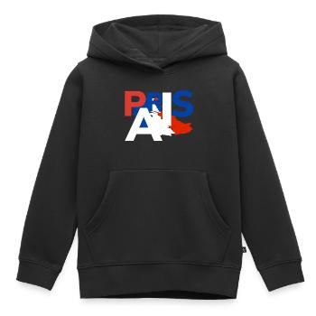Dreifarbiges Paris - tricolor Paris - Kinder Premium Organic Hoodie - Schwarz - Vorne - AI Model Kid Male (0cm)