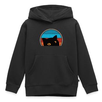 Lustige Katze Blick - Kinder Premium Organic Hoodie - Schwarz - Vorne - AI Model Kid Male (0cm)