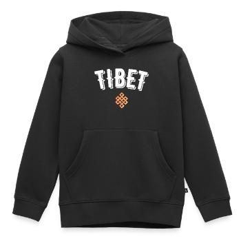 tibet - Sweat Premium à capuche enfant bio - noir - Devant - AI Model Kid Male (0cm)