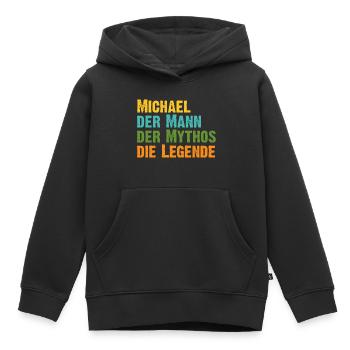 Michael der Mythos die Legende Vorname Michael - Kinder Premium Organic Hoodie - Schwarz - Vorne - AI Model Kid Male (0cm)