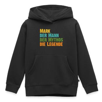 Mark der Mythos die Legende Vorname Mark - Kinder Premium Organic Hoodie - Schwarz - Vorne - AI Model Kid Male (0cm)