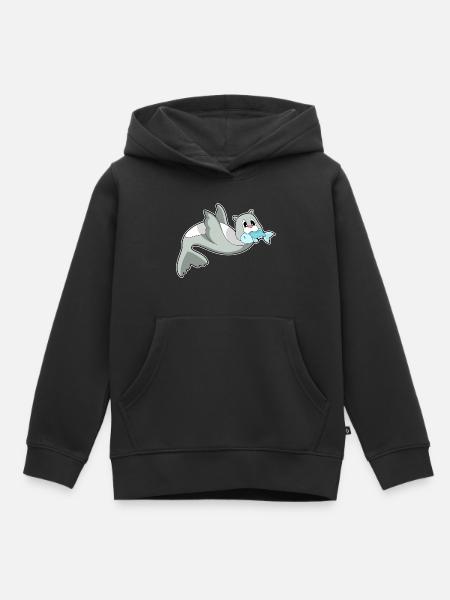 Seehund Fisch - Kinder Premium Organic Hoodie - Schwarz