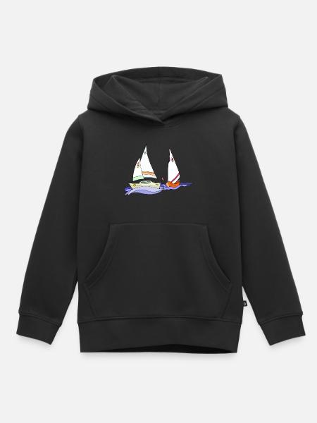 Segelboote - Kinder Premium Organic Hoodie - Schwarz