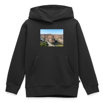 gorge près des chutes Victoria au Zimbabwe - Sweat Premium à capuche enfant bio - noir - Devant - AI Model Kid Male (0cm)