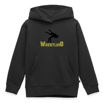 Lutte - Sweat Premium à capuche enfant bio - noir - Devant - AI Model Kid Male (0cm)