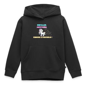 Einhorn - Kinder Premium Organic Hoodie - Schwarz - Vorne - AI Model Kid Male (0cm)