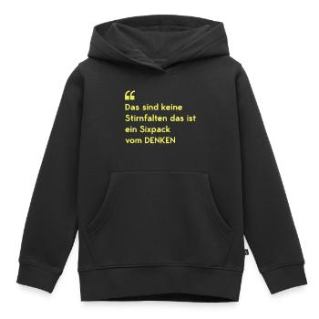 Drôles de dictons drôles sicpack pli - Sweat Premium à capuche enfant bio - noir - Devant - AI Model Kid Male (0cm)