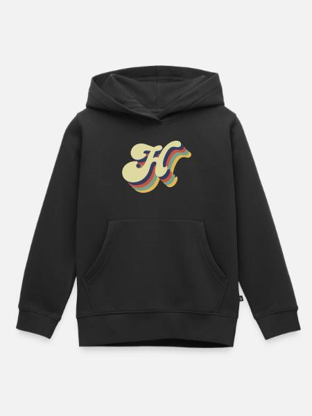 Retro-Buchstabe H - Kinder Premium Organic Hoodie - Schwarz
