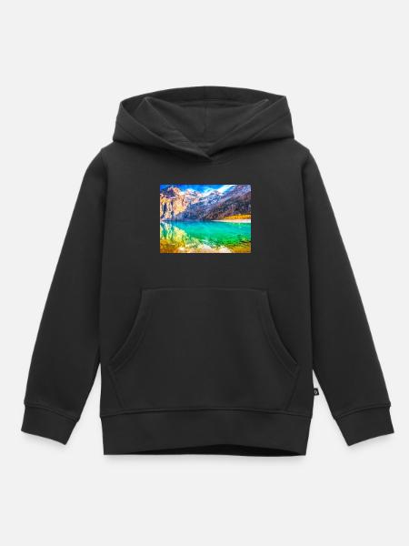 ALPEN PARADIES - Kinder Premium Organic Hoodie - Schwarz
