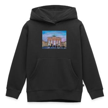 Brandebourg - Sweat Premium à capuche enfant bio - noir - Devant - AI Model Kid Male (0cm)
