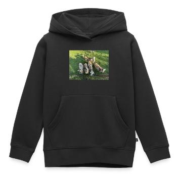Was ne Herde - Kinder Premium Organic Hoodie - Schwarz - Vorne - AI Model Kid Male (0cm)