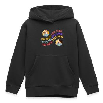EAT GOOD FEEL GOOD - Kids Premium Organic Hoodie - black - Front - AI Model Kid Male (0cm)