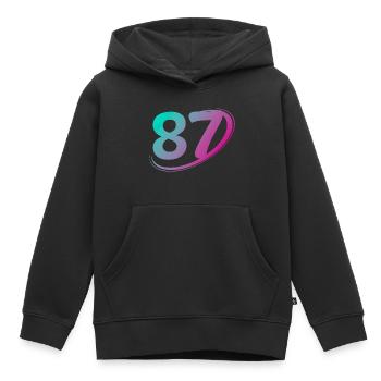 Nummer 87 mehrfarbig - Kinder Premium Organic Hoodie - Schwarz - Vorne - AI Model Kid Male (0cm)