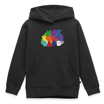 NOT YOUR BABE - Sweat Premium à capuche enfant bio - noir - Devant - AI Model Kid Male (0cm)