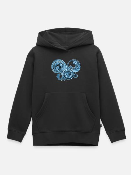Blaues Ornament - Kinder Premium Organic Hoodie - Schwarz