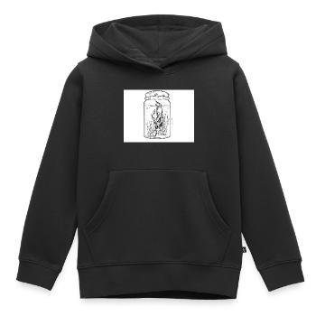 Calmar - Sweat Premium à capuche enfant bio - noir - Devant - AI Model Kid Male (0cm)