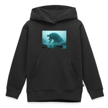 Afanc, keltisch-walisisches Seeungeheuer einer alten Legende - Kinder Premium Organic Hoodie - Schwarz - Vorne - AI Model Kid Male (0cm)