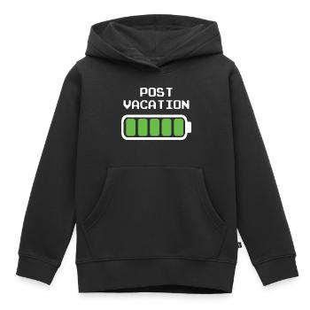 Post Vacation Design – Full Battery Indicator - Kids Premium Organic Hoodie - black - Front - AI Model Kid Male (0cm)