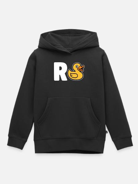 R Ente - Rente - Kinder Premium Organic Hoodie - Schwarz