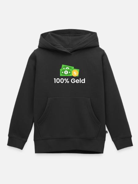100% Geld - Kinder Premium Organic Hoodie - Schwarz