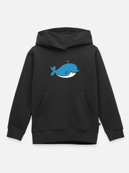 Wal - Kinder Premium Organic Hoodie - Schwarz