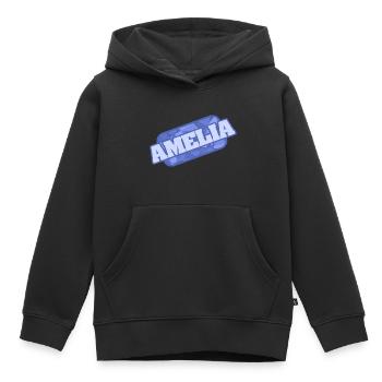 Amelia - Kinder Premium Organic Hoodie - Schwarz - Vorne - AI Model Kid Male (0cm)