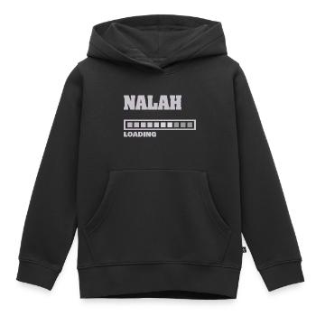 Barre de chargement pour la naissance du bébé Nalah - Sweat Premium à capuche enfant bio - noir - Devant - AI Model Kid Male (0cm)