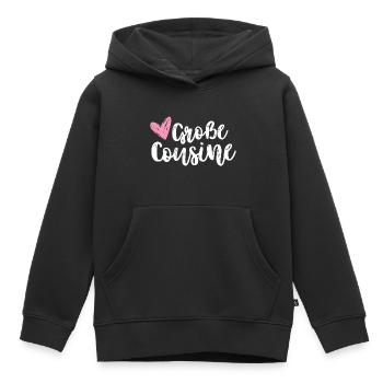 Ich werde große Cousine 2024 Herz Loading Süß - Kinder Premium Organic Hoodie - Schwarz - Vorne - AI Model Kid Male (0cm)