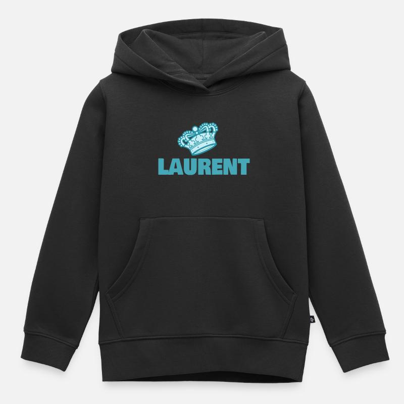 Cadeau pour Laurent - Sweat Premium à capuche enfant bio - noir