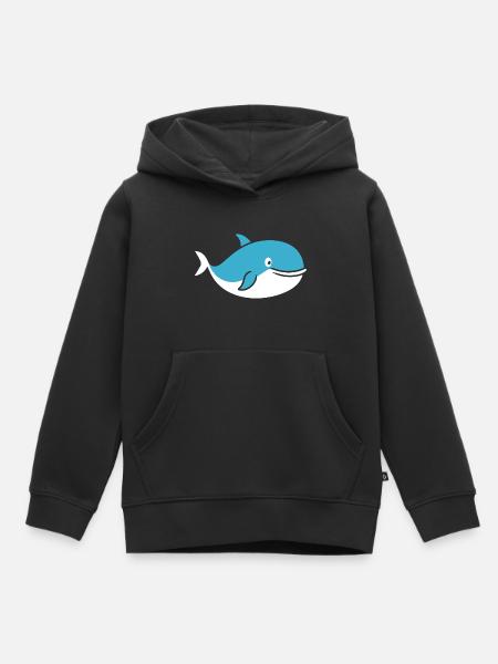 Wal - Kinder Premium Organic Hoodie - Schwarz