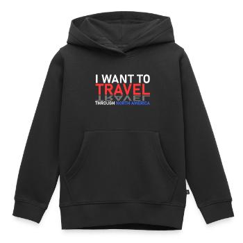 Voyage en Amérique du Nord - Sweat Premium à capuche enfant bio - noir - Devant - AI Model Kid Male (0cm)