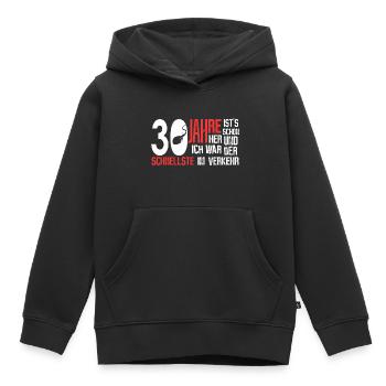 30. Geburtstag - schnellster im Verkehr - Kinder Premium Organic Hoodie - Schwarz - Vorne - AI Model Kid Male (0cm)