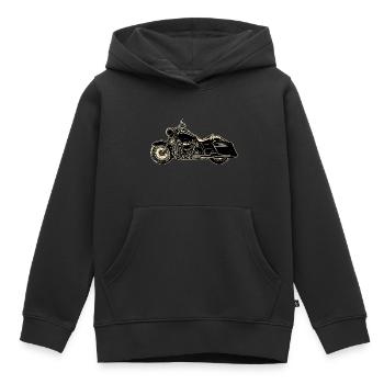 Minimalist Motorbike - Kids Premium Organic Hoodie - black - Front - AI Model Kid Male (0cm)