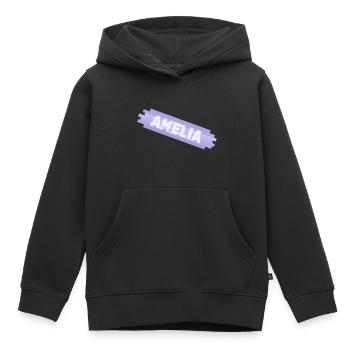 Vorname Amelia - Kinder Premium Organic Hoodie - Schwarz - Vorne - AI Model Kid Male (0cm)