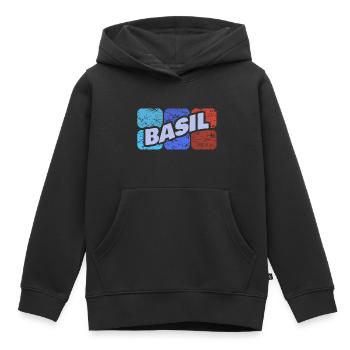 Cadeau pour le basilic - Sweat Premium à capuche enfant bio - noir - Devant - AI Model Kid Male (0cm)