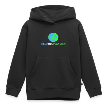 Held des Planeten - Kinder Premium Organic Hoodie - Schwarz - Vorne - AI Model Kid Male (0cm)
