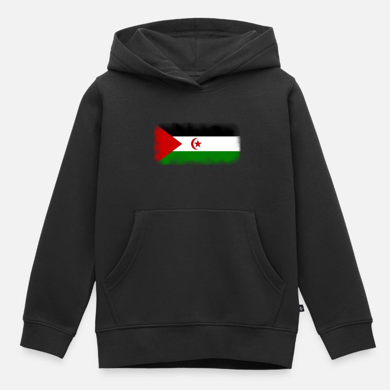 Sahara Occidental en tant que Sahara Occidental - Sweat Premium à capuche enfant bio - noir