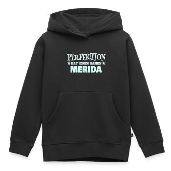 Moi en tant que nom de femme - Sweat Premium à capuche enfant bio - noir - Devant - AI Model Kid Male (0cm)
