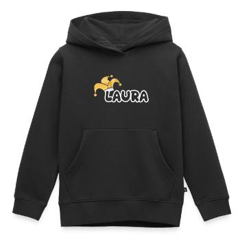 Carnaval Laura - Sweat Premium à capuche enfant bio - noir - Devant - AI Model Kid Male (0cm)