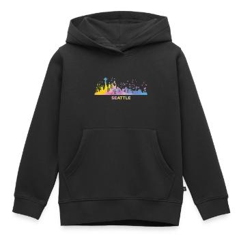 Seattleite Skyline Seattle - Kids Premium Organic Hoodie - black - Front - AI Model Kid Male (0cm)