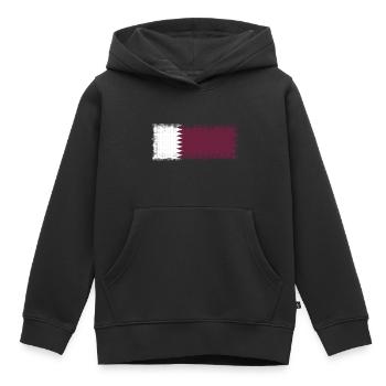 Qatar comme Qatar - Sweat Premium à capuche enfant bio - noir - Devant - AI Model Kid Male (0cm)
