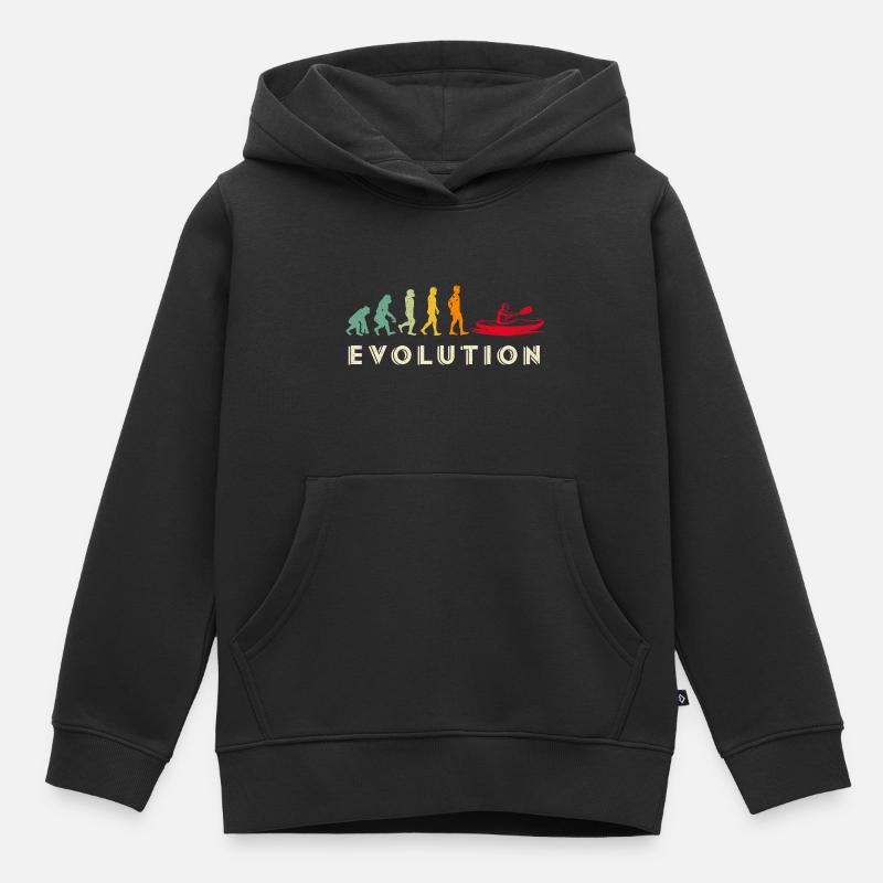 Kajak Evolution - Kinder Premium Organic Hoodie - Schwarz