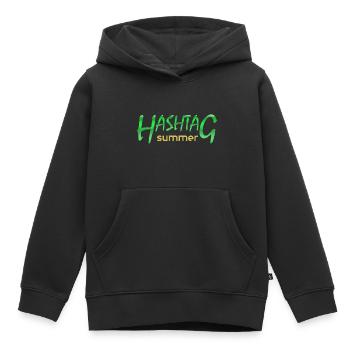 Été - Sweat Premium à capuche enfant bio - noir - Devant - AI Model Kid Male (0cm)