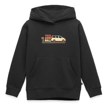 Working Daddy Drives Minivan Dad Lifestyle Dads - Sweat Premium à capuche enfant bio - noir - Devant - AI Model Kid Male (0cm)