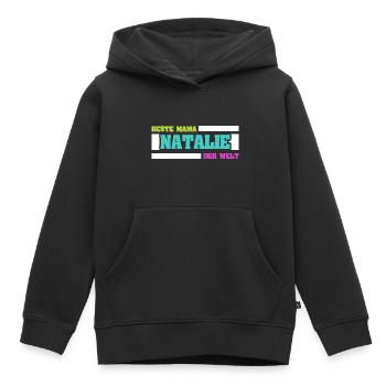 Natalie - Sweat Premium à capuche enfant bio - noir - Devant - AI Model Kid Male (0cm)