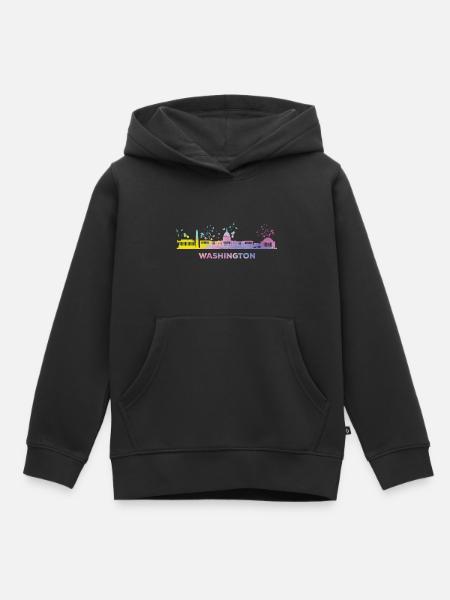 Washingtoner Skyline Washington - Kinder Premium Organic Hoodie - Schwarz