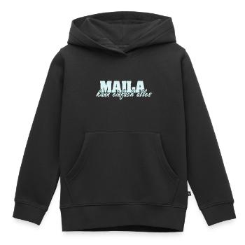 Motto für Maila Frau Spruch - Kinder Premium Organic Hoodie - Schwarz - Vorne - AI Model Kid Male (0cm)